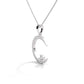 Small Creascent Moon Silver Diamond Pendant