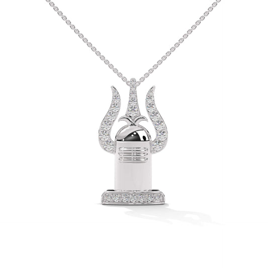 Sterling Silver Trishul And Shivling Pendant