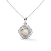 Pearl & Silver Diamond Accent Twist Pendant Necklace