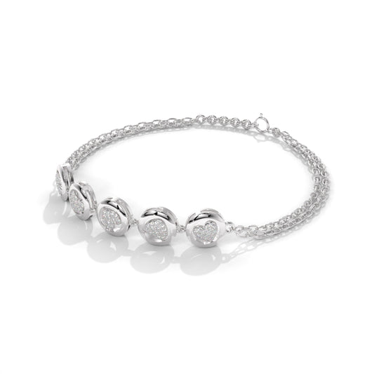 Crunchy Fashion Stylish Crystals Silver Bracelet for Women