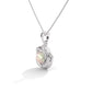 Pearl & Silver Diamond Accent Twist Pendant Necklace