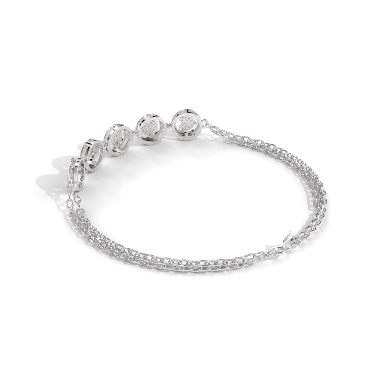 Crunchy Fashion Stylish Crystals Silver Bracelet for Women