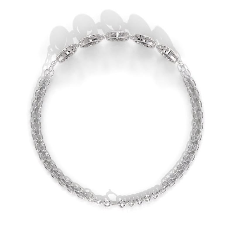 Crunchy Fashion Stylish Crystals Silver Bracelet for Women