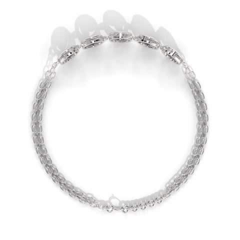 Crunchy Fashion Stylish Crystals Silver Bracelet for Women