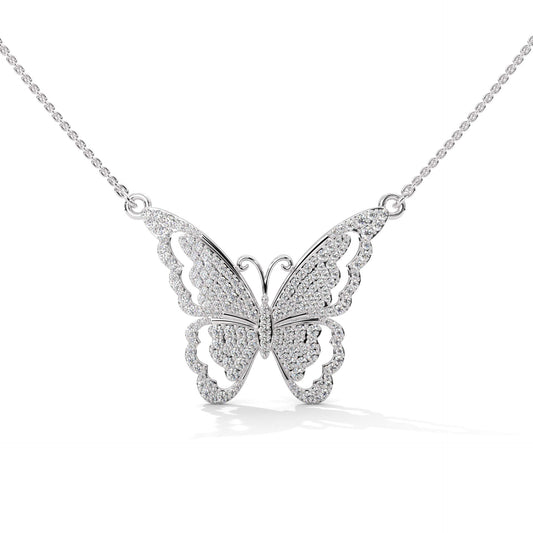 Silver Butterfly Necklace For Women