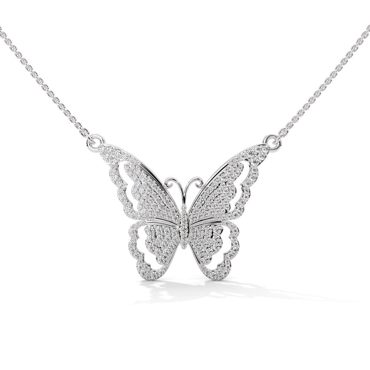 Silver Butterfly Necklace For Women