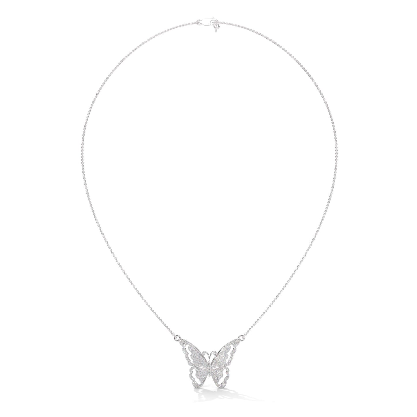 Silver Butterfly Necklace For Women