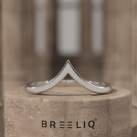 14k Solid Gold Curved V Shaped Wedding Band