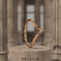 14k Solid Gold Curved V Shaped Wedding Band