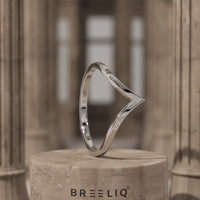 14k Solid Gold Curved V Shaped Wedding Band