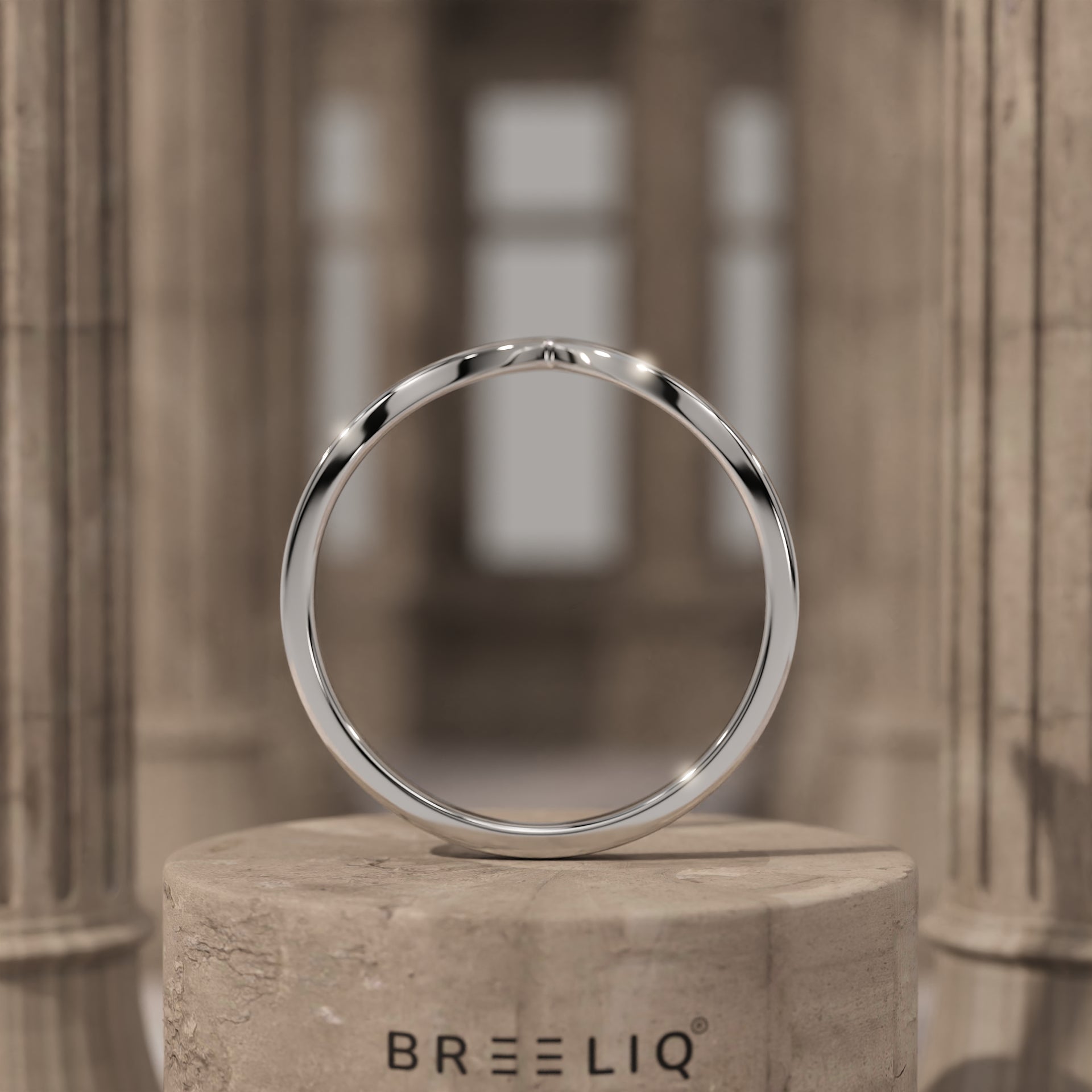 14k Solid Gold Curved V Shaped Wedding Band