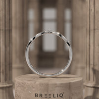 14k Solid Gold Curved V Shaped Wedding Band