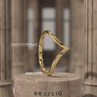 14k Solid Gold Curved V Shaped Wedding Band