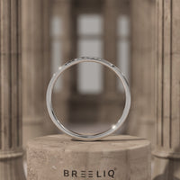 Pave Diamond Wedding Band, Solid Gold Wavy Ring