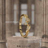 Olive Branch Diamond Curved Wedding Band