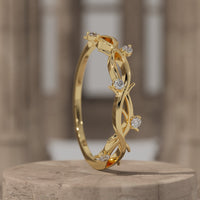 14k Gold Nature Inspired Diamond Ring