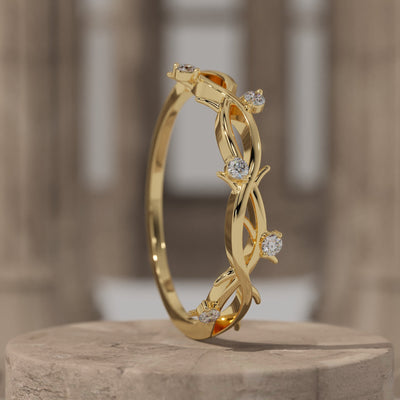 14k Gold Nature Inspired Diamond Ring