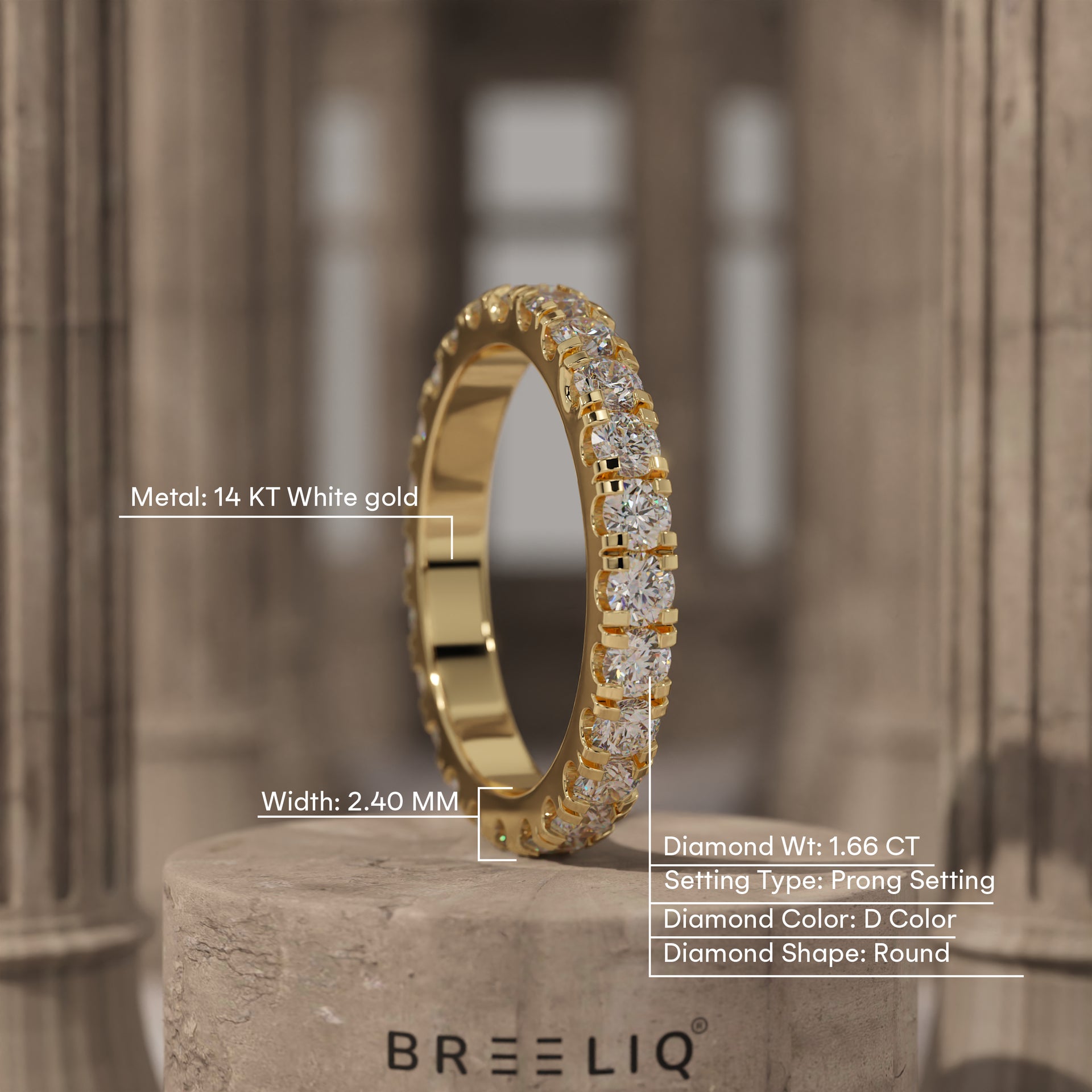 Lab Grown Wedding Band With Round Diamond