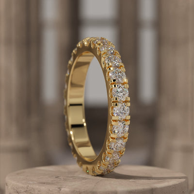 Lab Grown Wedding Band With Round Diamond