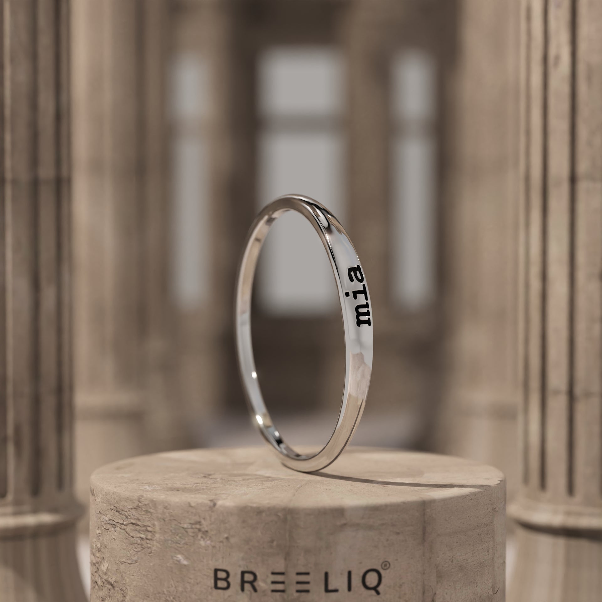 14K Solid Gold Personalized Engraved Ring