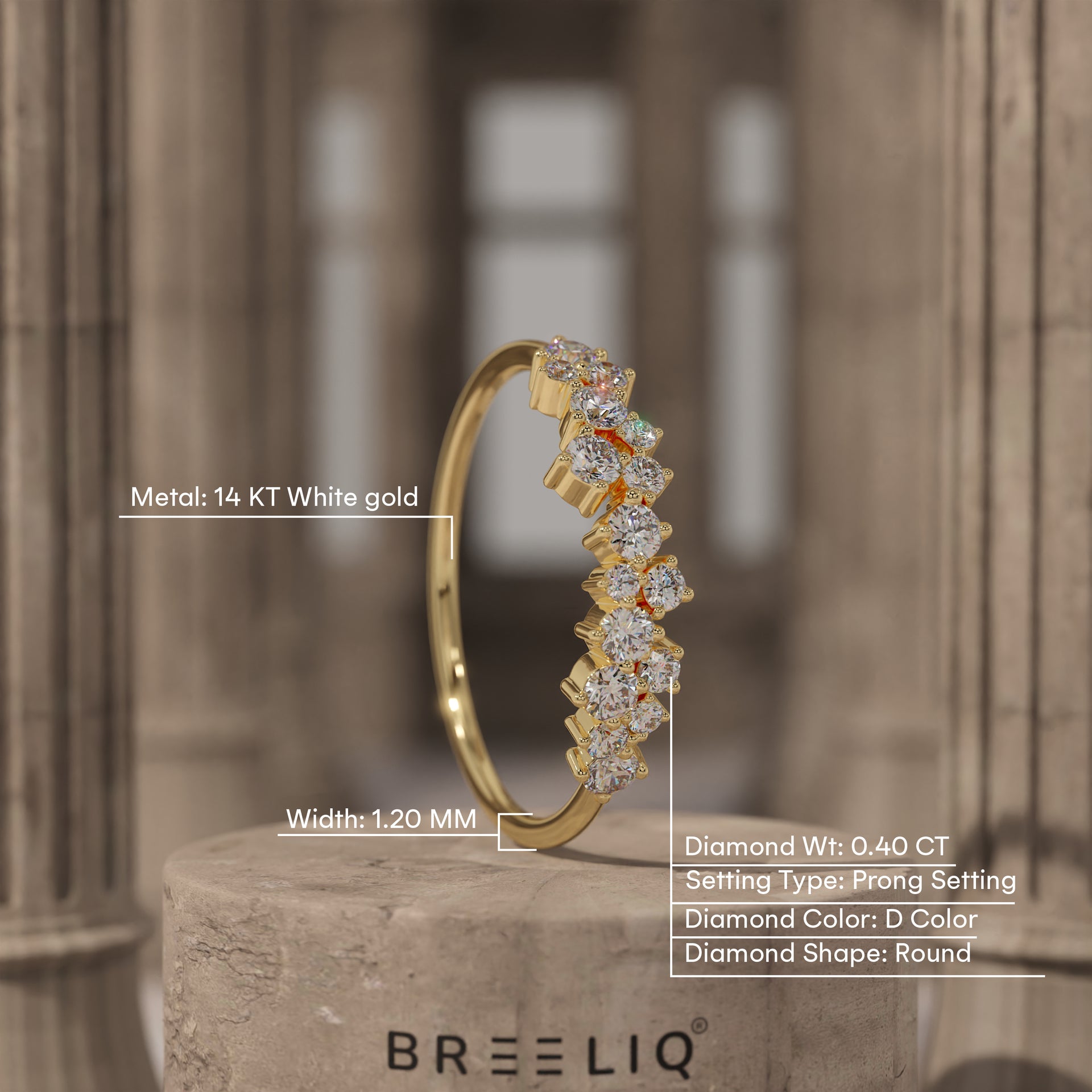 Cluster Ring with Lab Diamonds