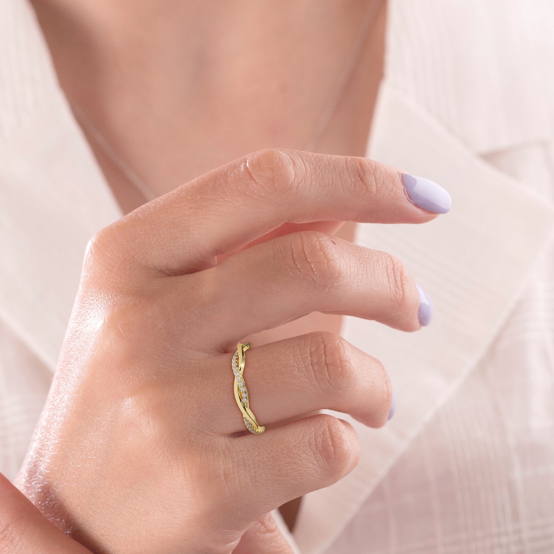 Infinity Twisted Lab grown Women's Wedding Ring