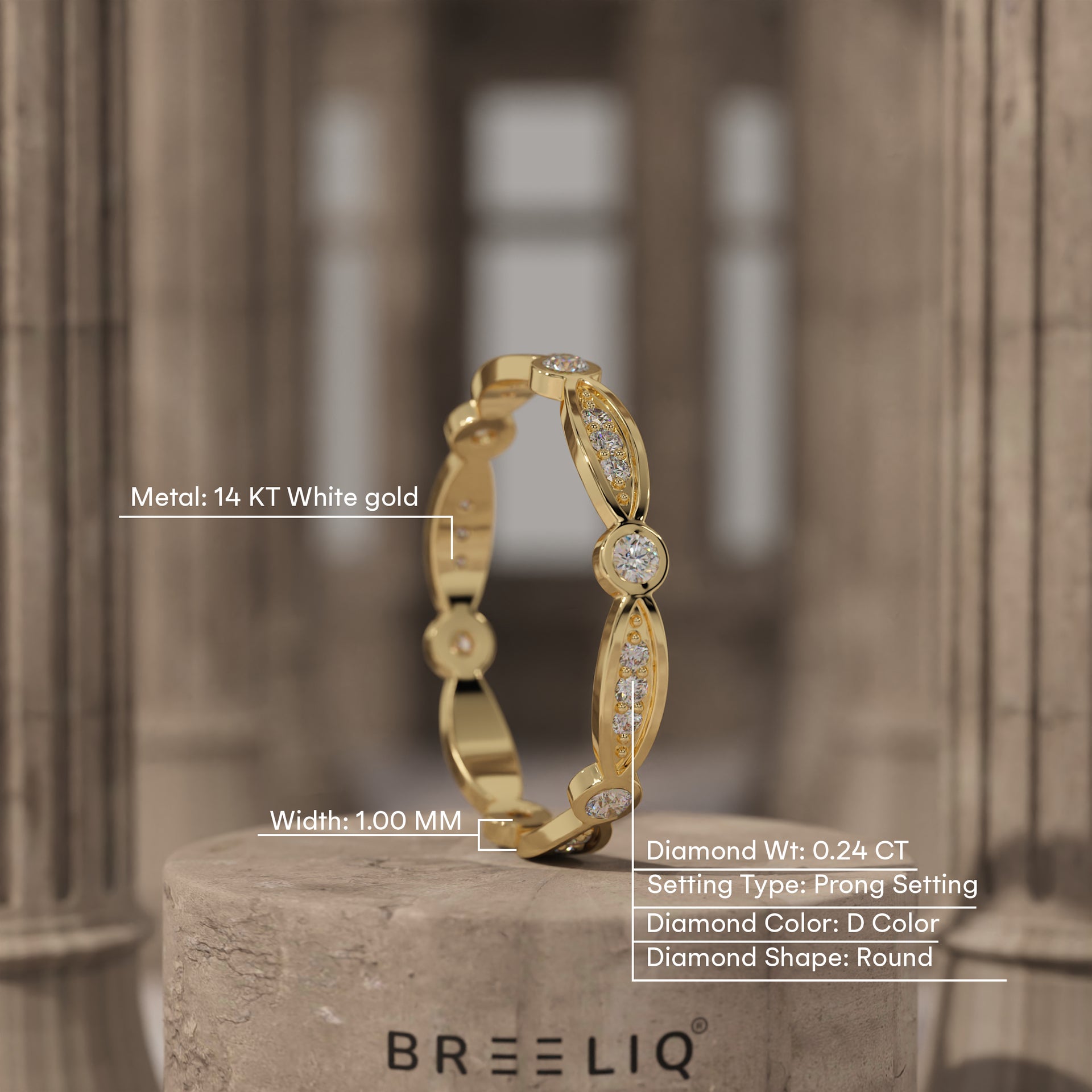 Milgrain Art Deco Stacking Ring