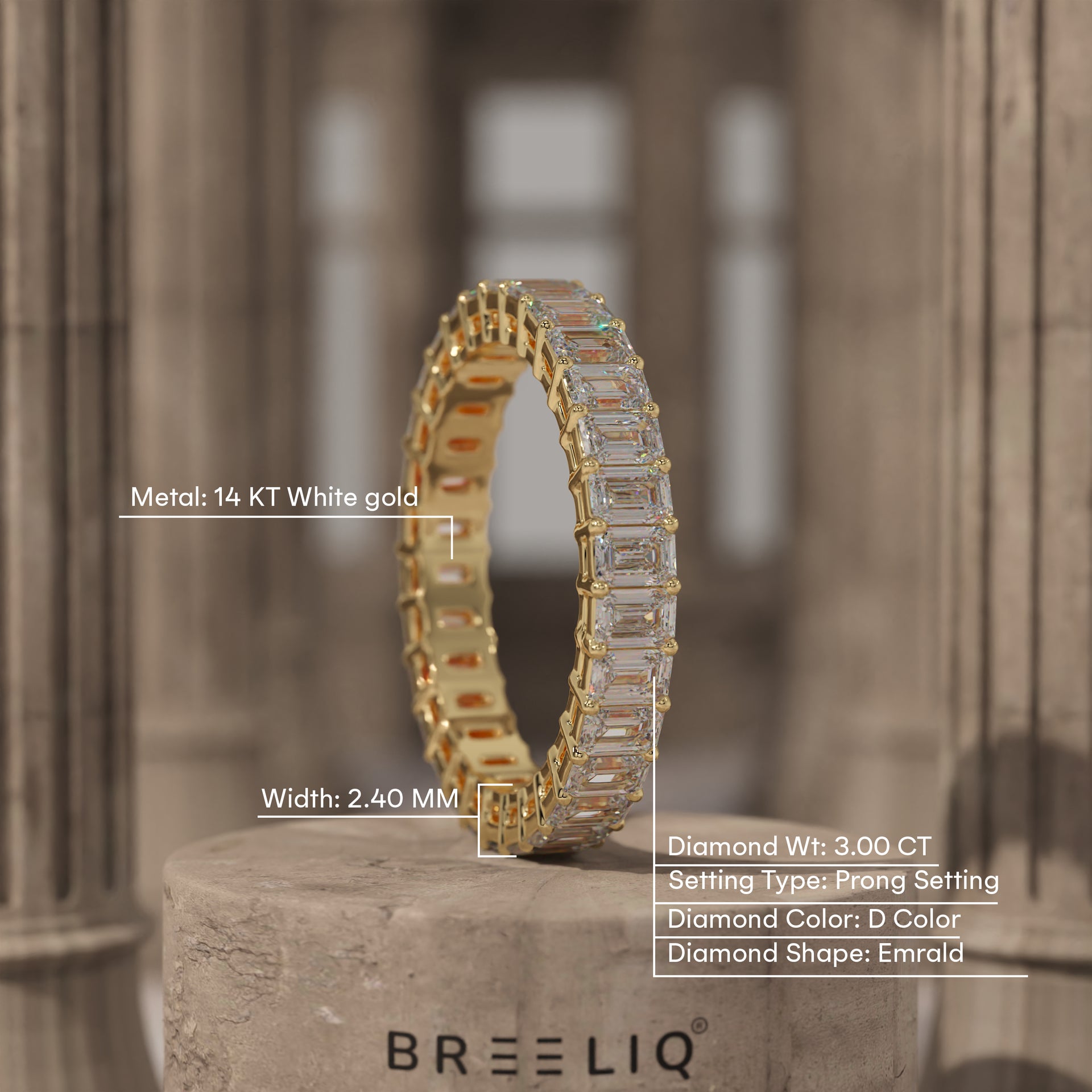 Emerald Cut Eternity Band