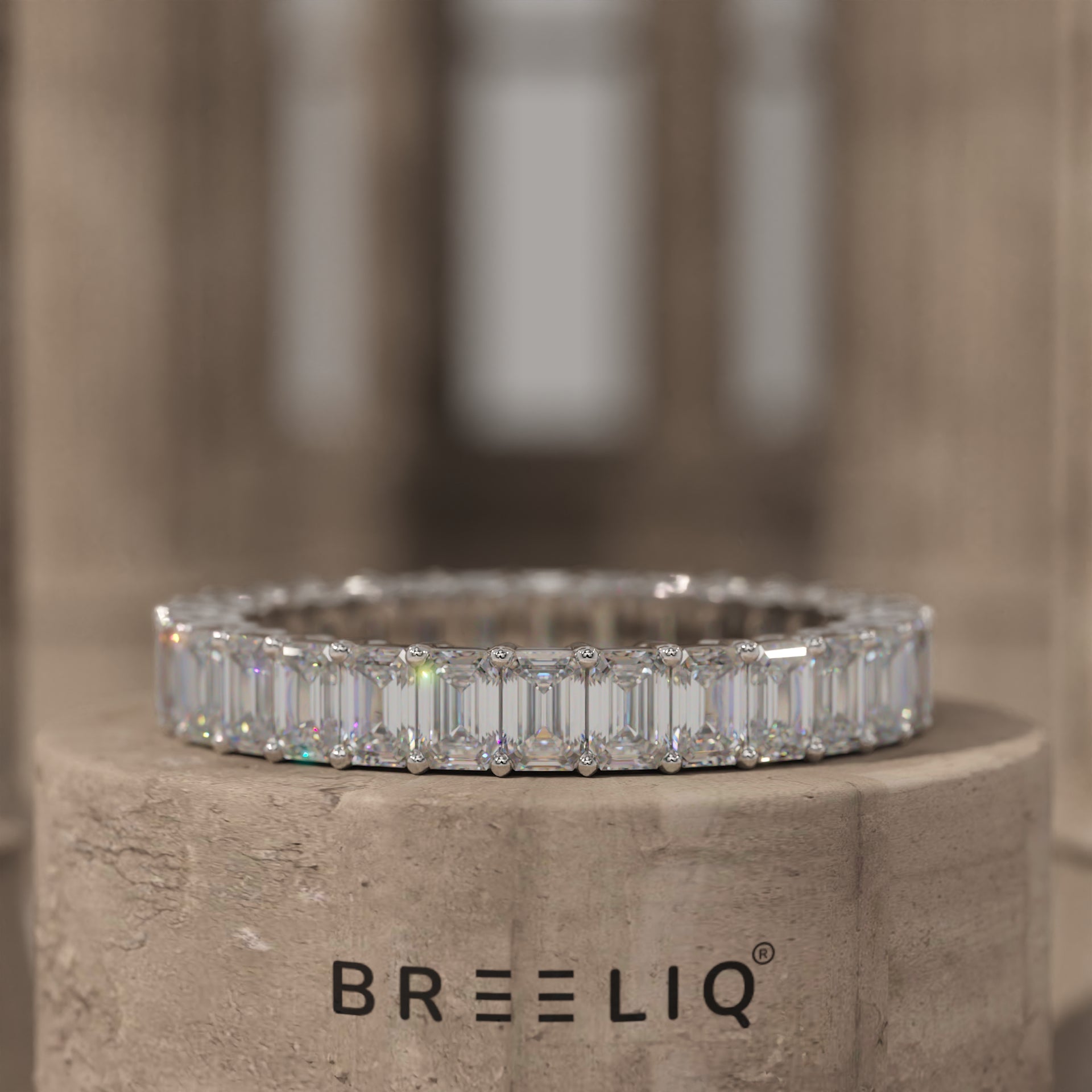Emerald Cut Eternity Band