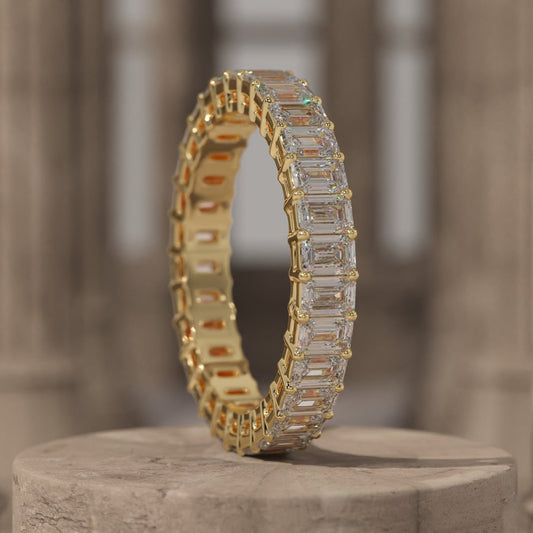 Emerald Cut Eternity Band