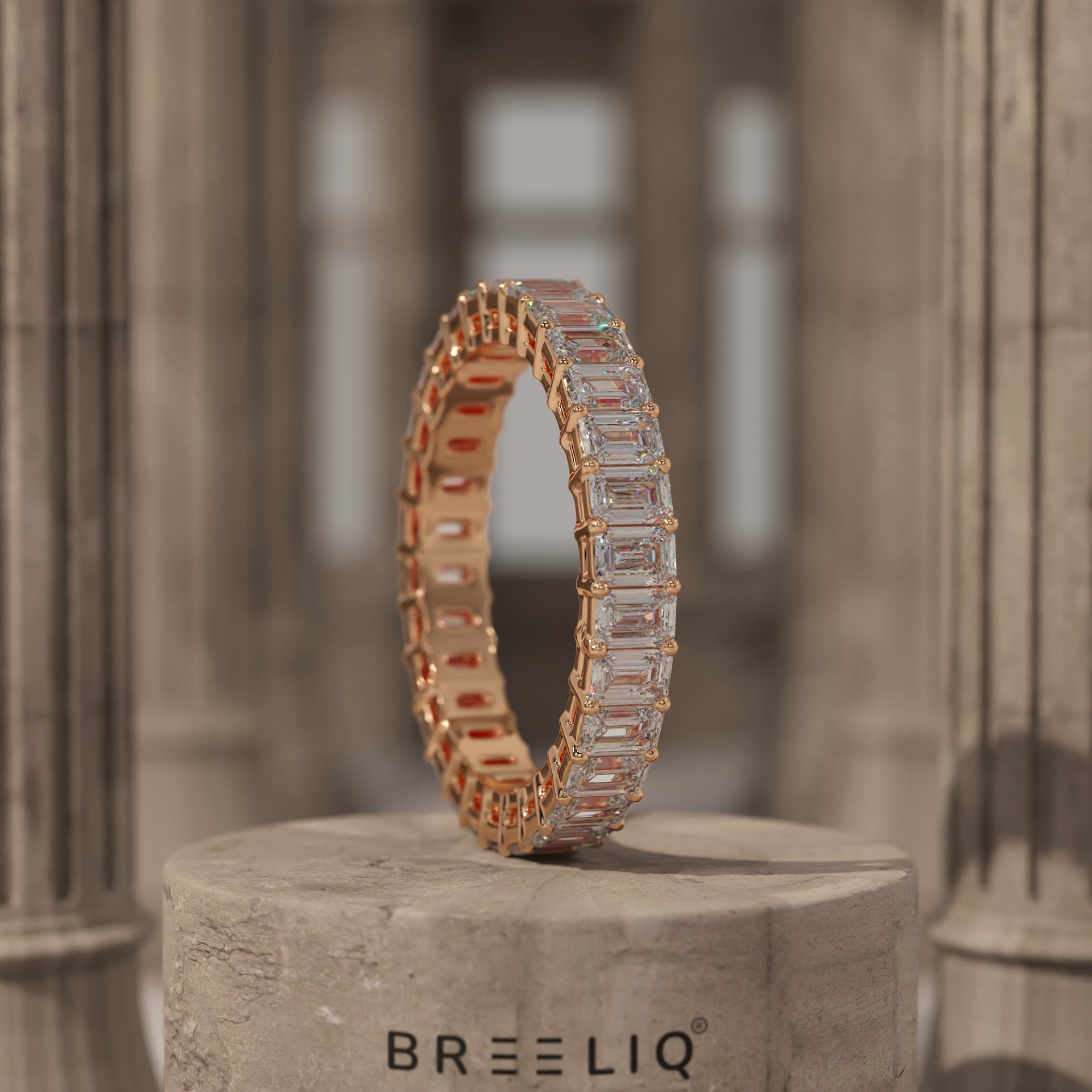 Emerald Cut Eternity Band