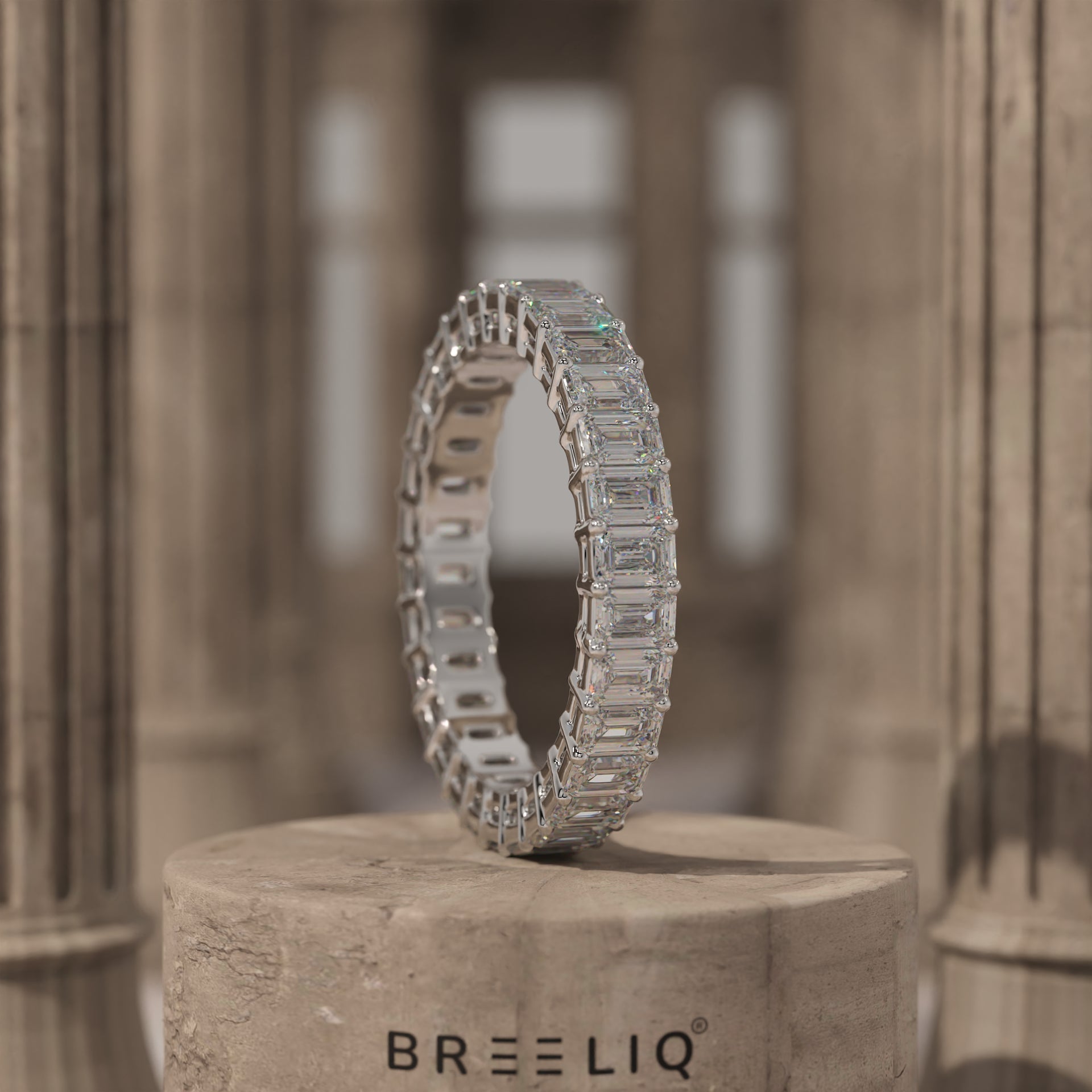 Emerald Cut Eternity Band