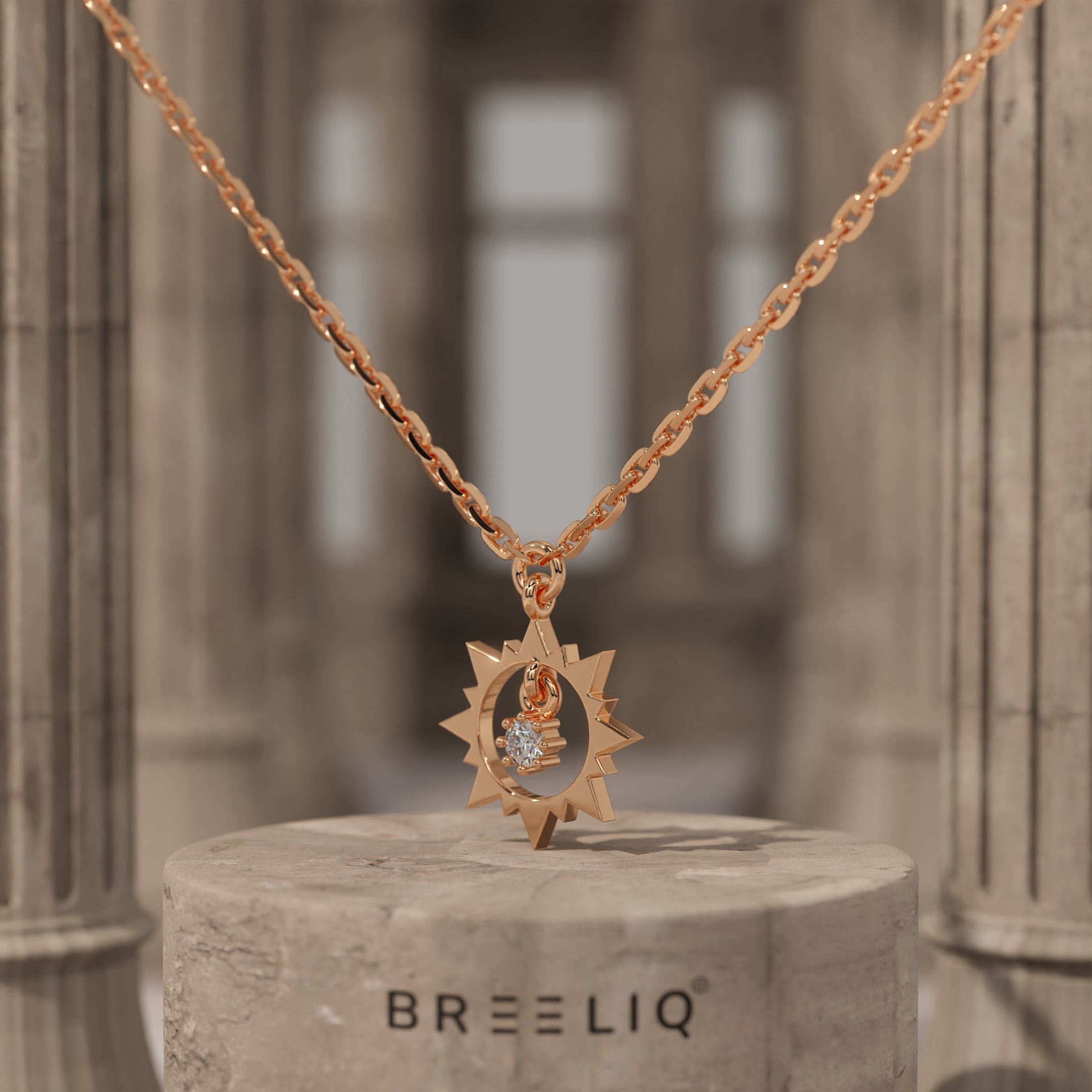 Sunburst Lab Grown Diamond Necklace