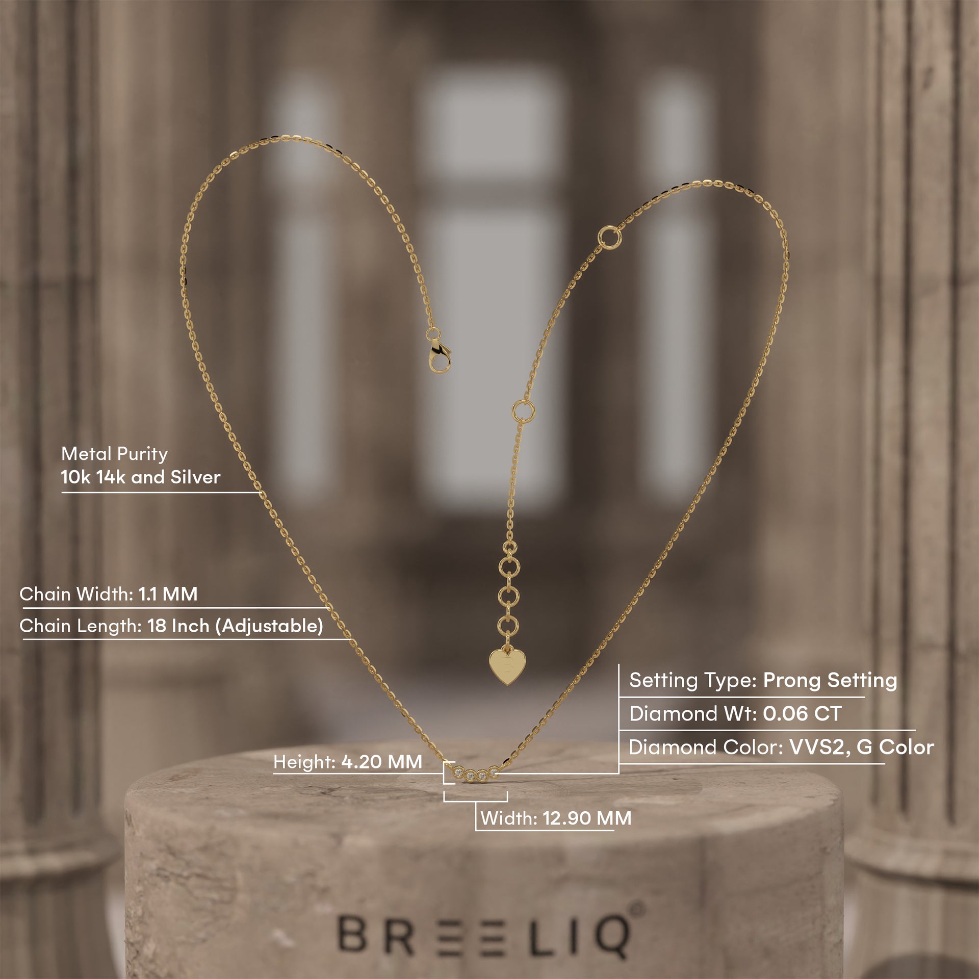 Bezel-Set Diamond Necklace