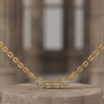 Bezel-Set Diamond Necklace