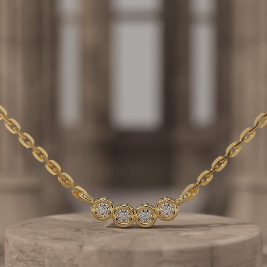 Bezel-Set Diamond Necklace