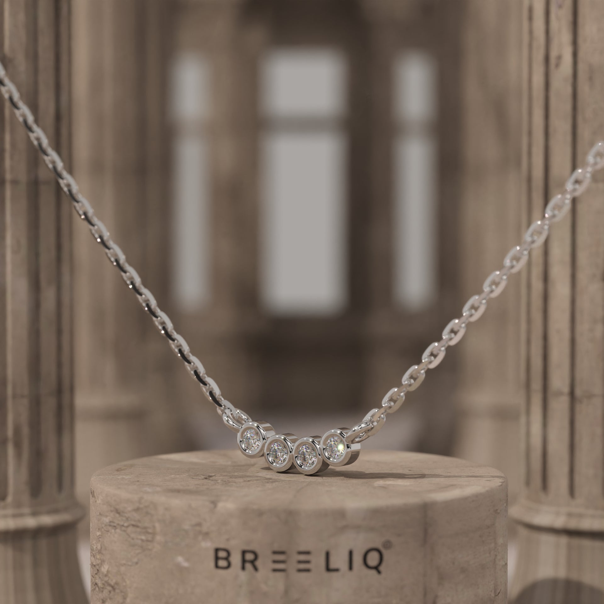 Bezel-Set Diamond Necklace