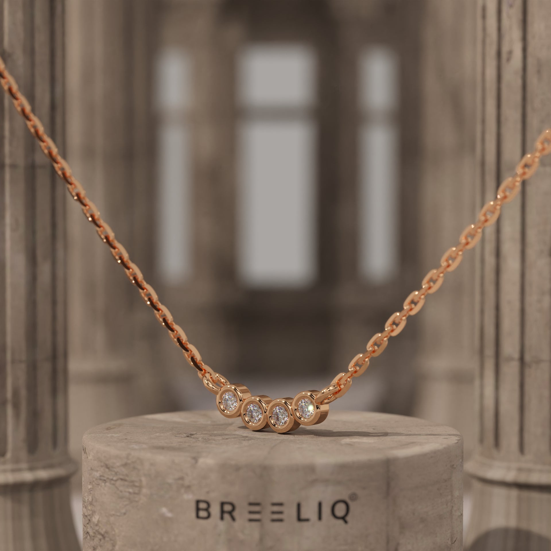Bezel-Set Diamond Necklace
