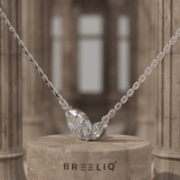 Marquise Two Stone Gold Necklace