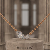 Marquise Two Stone Gold Necklace