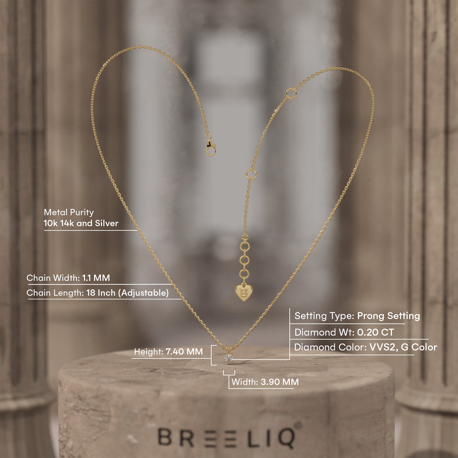 Solitaire Pendant Necklace