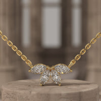 Marquise Flower Petal Diamond Necklace