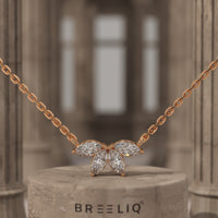 Marquise Flower Petal Diamond Necklace