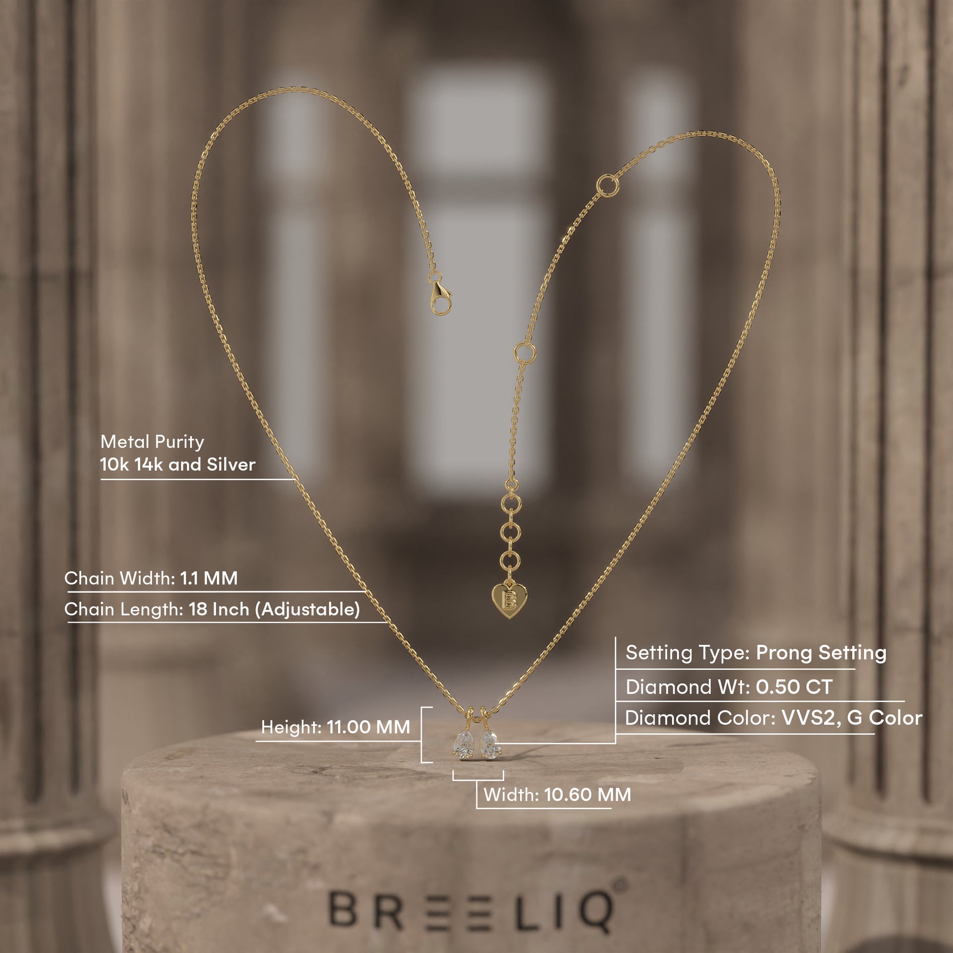 Pear Lab Grown Diamond Necklace