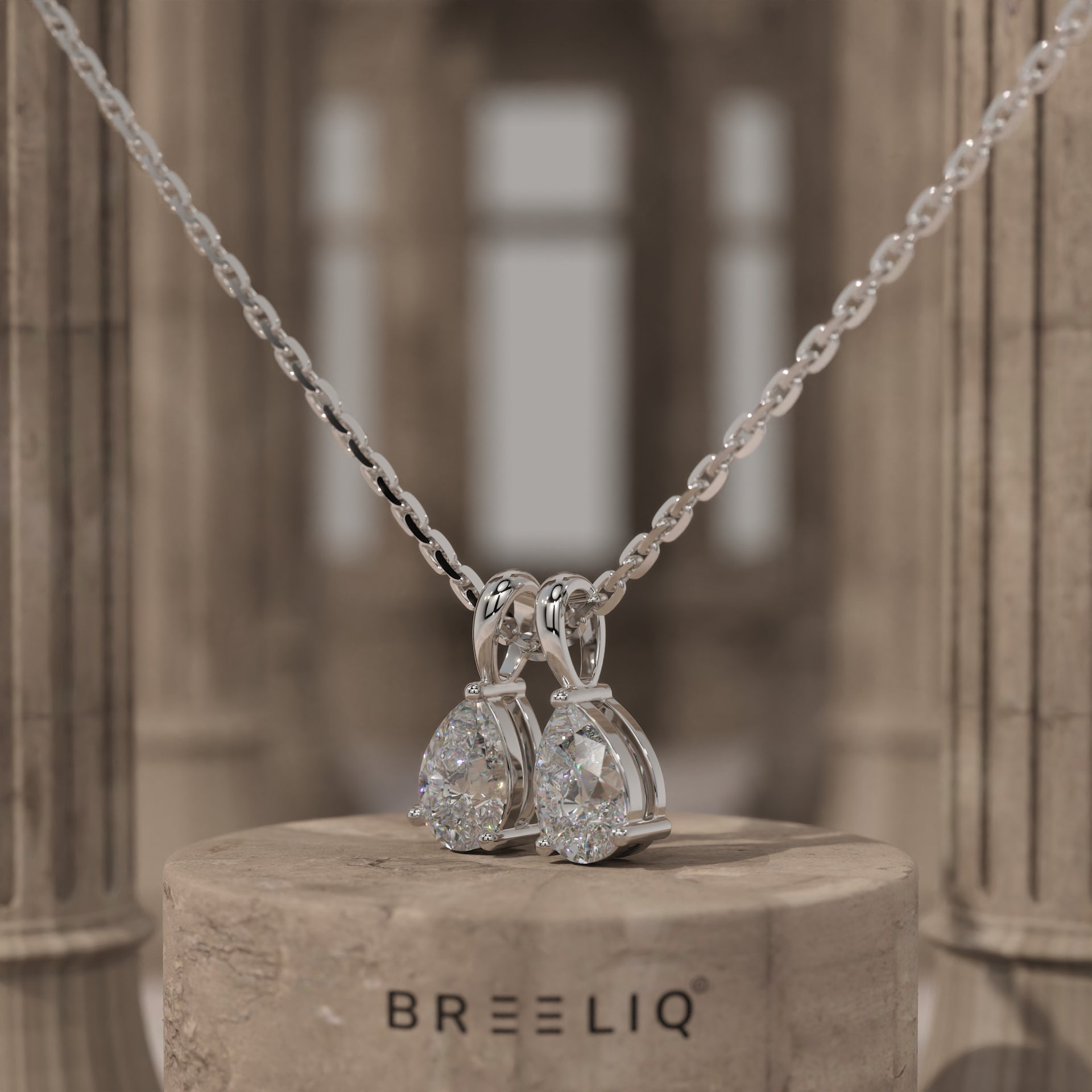 Pear Lab Grown Diamond Necklace