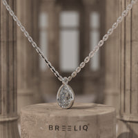 Pear Bezel Initial Necklace