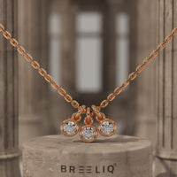 3 Stone Bezel Diamond Necklace
