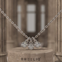 3 Stone Bezel Diamond Necklace