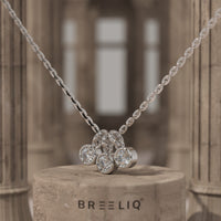 3 Stone Bezel Diamond Necklace