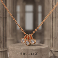 3 Stone Bezel Diamond Necklace